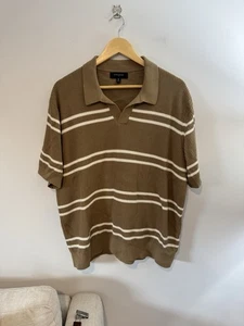 Banana Republic Johnny Collar Knit Striped Sweater Polo, Men’s XL - Picture 1 of 4