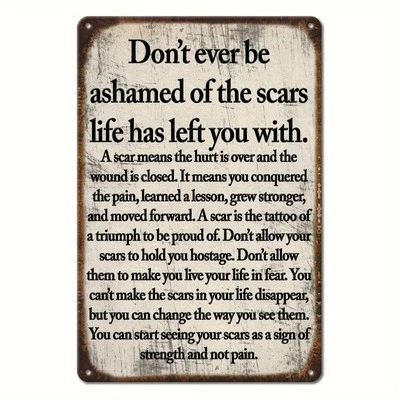 Vintage Rustic Metal Tin Sign Positive Quote Plaque Motivational Wall Art 12"×8" - Image 1 of 4