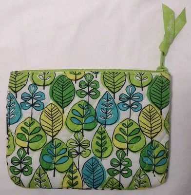 New Vera Bradley Cosmetic Bag Pouch Zip Nylon Lined Limes Up Fabric 7" x 5" - Image 1 of 4
