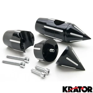 New Removable Spike Riser Risers For Harley Metal Billet 10mm Bolts 1 INCH BLACK - Picture 1 of 4
