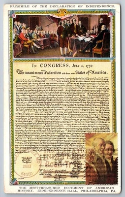 #1687a Declaration of Independence Maxi Card w/Independence Mo. Pict Cancel - Image 1 of 2