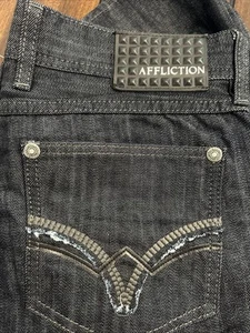 NWT Affliction Jeans Mens Blue Ace Slim Y2K Denim 32 - Bild 1 von 10