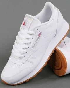 Zapatillas clásicas de cuero Reebok blancas/gomas - años 80, 90, zapatillas, casuales, calzado - Imagen 1 de 4