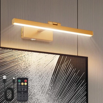 16" Battery Operated Picture Light Gold LED 3CCT Wall Sconce 5000mAh with Remote - Image 1 of 4
