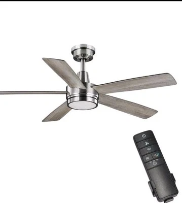 Hampton Bay Fanelee 54'' White Color Changing Integrated LED Ceiling Fan -... - Image 1 of 4