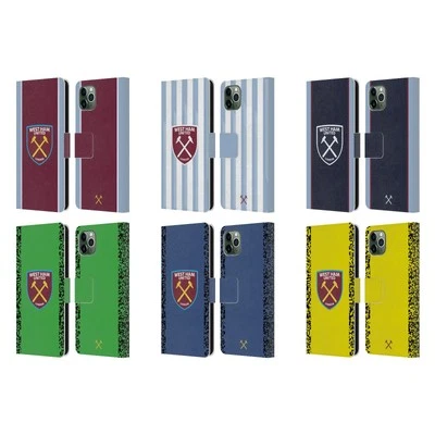 WEST HAM UNITED FC 2021/22 CREST KIT LEATHER BOOK CASE FOR APPLE iPHONE PHONES - Image 1 of 4