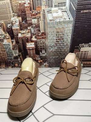 Mocasín de lona Duluth Trading color caqui tostado, forro de piel de oveja, para hombre talla 8M Foto 1 de 4