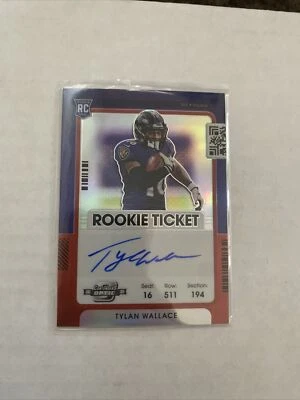 2021 Contenders Optic Tylan Wallace Rookie Ticket Auto Autograph Red #60/149 - Image 1 of 2