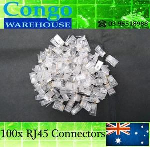 Cat6 Cat5e RJ45 Ends Connector Modular Plug Network Ethernet cable 100x - Picture 1 of 1