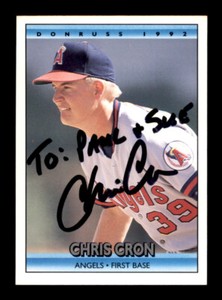 1992 Donruss - Chris Cron - On Card Autograph