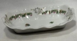 Antique C.T. Tielsch Scalloped Floral Serving Dish - Made in Germany - Picture 1 of 8