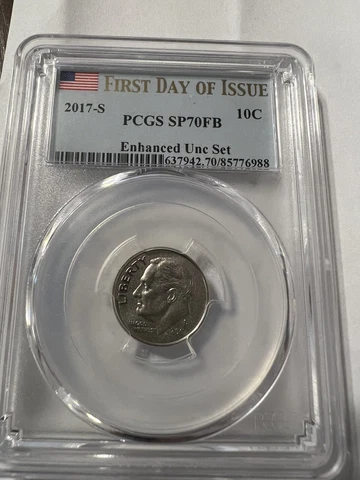 2017-S 10c PCGS SP70FB ROOSEVELT DIME ENHANCED SP 70 FB FIRST DAY OF ISSUE Cover