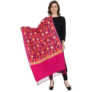 New Kashmiri Aari Embroidered Wool Shawl Wrap Stole For Women - Picture 1 of 5