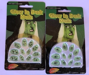 Uñas decoradas de Halloween brillan en la oscuridad araña, murciélagos, calavera 3 juegos completos - Imagen 1 de 5