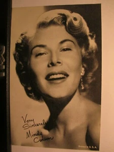 Mindy Carson Exhibit Arcade Card Pin Up Style Girl 1940's/50's New Old Stock - Picture 1 of 2
