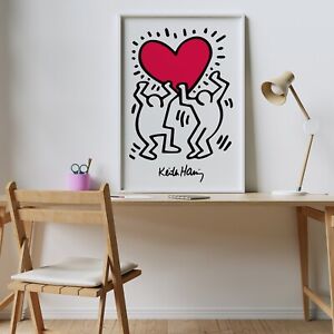 Keith Haring Print, Keith Haring Exhibition Poster, Wall art, Street Art Pop Art