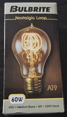 Bulbrite 60W Nostalgic Loop | 120V | Item #136020 | NOS60-VICTOR/A19 Medium Base - Image 1 of 4
