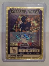 Jacob Berry 1/1 Gold Vinyl auto🔥 2022 Panini Elite Extra Edition College Ticket