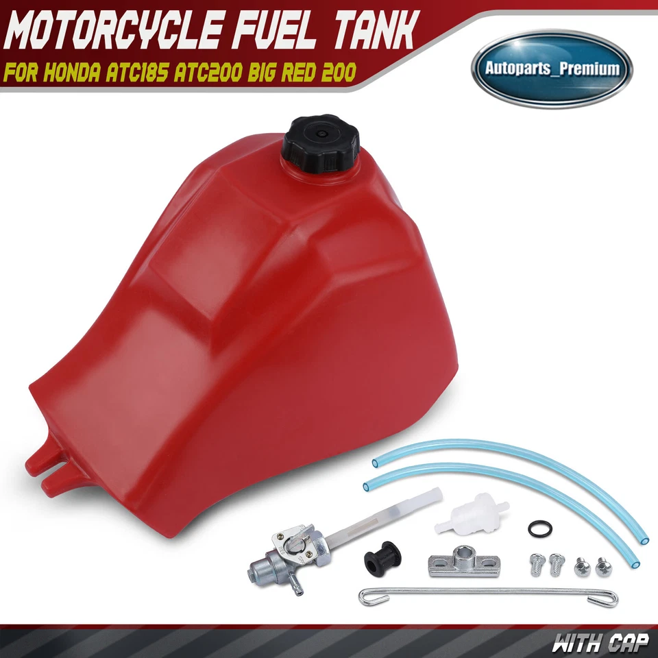 Tanque de combustible con tapa y llave de combustible para Honda ATC185 1980 ATC200 81-83 Big Red 200 Foto 1 de 4