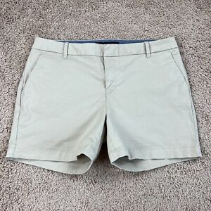 TOMMY HILFIGER Womens Tan Khaki Chino Shorts 10 Flat-Front Pockets 4.5" Inseam