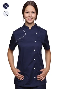 Kittiwake Healthcare Tunic Top Nurse Spa Salon Therapist Massage Uniform Jacket - Picture 1 of 14