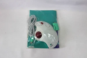 LOGITECH TRACKMAN MARBLE + (M/N: T-CL13) WIRED COMPUTER MOUSE TRACKBALL -USED - Picture 1 of 10