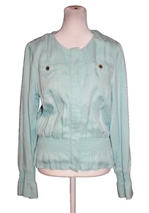 White House Black Market Jacket Women's Size S Full Zip Easter Egg Blue Cinched - Picture 1 of 2