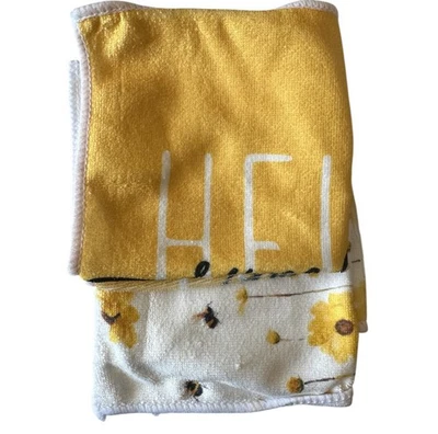 Juego de paños suaves para bebé o faciales 10x10 Sunshine con tema floral amarillo abeja Foto 1 de 3