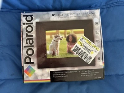 Polaroid 8” Digital Picture Frame Candlenut Distressed Wood PDF-800CD New - Image 1 of 4