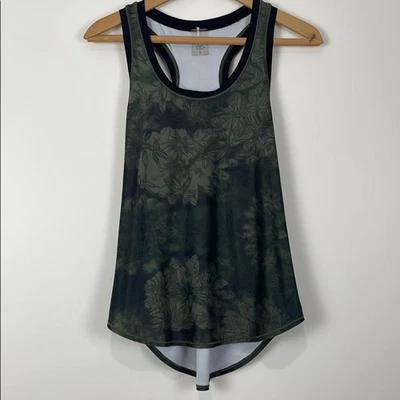 Camiseta deportiva Calia para mujer pequeña espalda deportiva verde negra Carrie Underwood floral Foto 1 de 4