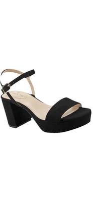 Bandolino Women's Pennie 2 Genuine Suede Block Heel Ankle Strap Sandals Black 6M - Image 1 of 4