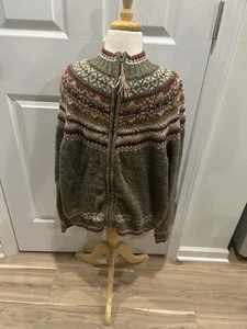 Suéter de Colección Heirloom Collectibles Para Mujer Tejido Cuadrado Cremallera Completa Talla XL Funciona Pequeño - Imagen 1 de 7