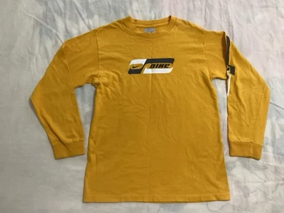 Vintage 90s Nike Long Sleeve T Shirt Spell Out Center Swoosh LOGO Youth Medium - Image 1 of 4