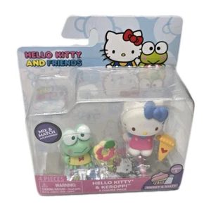Hello Kitty und Keroppi & rosa Kleid 2 Figuren Sanrio Friends Neu - Bild 1 von 2