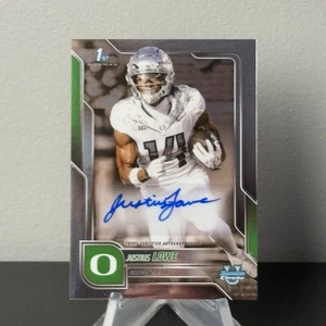 2025 Bowman U Chrome Football Justius Lowe 1st Auto Oregon Football Card - Picture 1 of 2