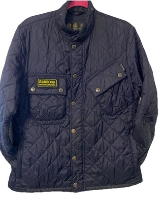 BARBOUR INTERNATIONAL TANKERVILLE Men's Quilted Logo Jacket UK MED VERY GD COND  - Image 1 of 4