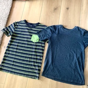 Bundle of 2 Cat and Jack Boys Striped Pocket Tee L and solid Hollywood Navy Tee - Picture 1 of 8