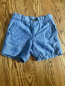 Boys Janie & Jack Blue Linen & Cotton Blend Shorts, 4T - Picture 1 of 5