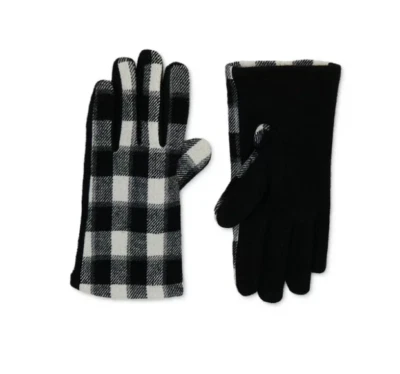 NWT Time And Tru Women's Black White Plaid Gloves Size L/XL - Imagem 1 de 4