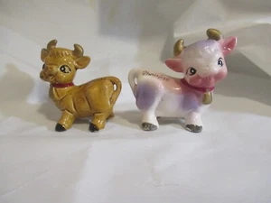 Salero y pimentero vintage de vaca y toro Rhinefall recuerdo coleccionable - Imagen 1 de 7