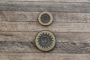 2p Brass Silversmith SUN Design Pendant Charms Making Mold Die Stamp Seal Tool - Picture 1 of 9
