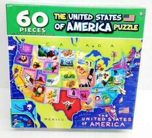 CRA-Z-ART USA MAP 60pz Puzzle Bambini Imparare Stati Uniti Capitali Nuovo - Foto 1 di 2