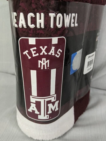 Texas A&M Beach Towel 30" x 60" Cotton & Polyester Never Used Official License Cover