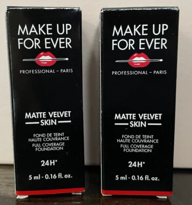 2X Make Up For Ever Matte Velvet Skin Y505 Foundation 5ml - New - Image 1 of 3