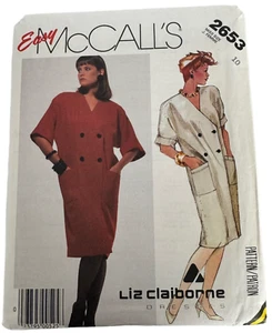 McCalls Sewing Patter 2653 Dress Double Breasted Work Front Easy Uncut Size 10 - Picture 1 of 6