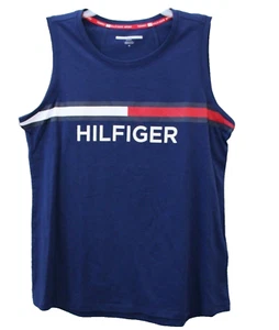 T-shirt canotta Tommy Hilfiger Sport Spellout logo taglia M blu nuova con etichetta - Foto 1 di 6