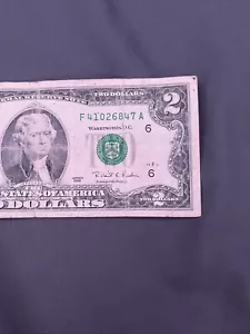 2 Dollar bill 1995 Series F Rare - Picture 1 of 3