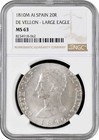 Spanien 20 Reales 1810 M AI, NGC MS63, "König Joseph Napoleon (1808 - 1813)"