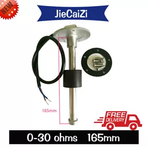 Transmisor de nivel de combustible, 0-30 ohmios, 165 mm/6-1/2", unidad de envío, tipo universal, acero inoxidable - Imagen 1 de 6