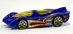 Hot Wheels Power Pistons 1994 azul fundido a presión 1:64 coche de carreras de 3" con amarillo y naranja - Imagen 1 de 10